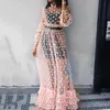 розовое прозрачное платье