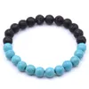 Brins de perles en gros demi-lave coloré perles de pierre naturelle brin Bracelet femmes hommes main bijoux Stretch Yoga Trum22