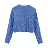 Dames truien dames 2022 herfst bijgesneden coltrui pullover trui vrouwen lange mouw losse Koreaanse gebreide tops vrouwelijk wit blauw