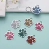 Metal Pet Tag Çinko Alaşım Aksesuarları Epoksi Kimlik Kartı Köpek Marka Ayak İzleri Şekli Kedi Köpek Yaka Takı Aksesuar