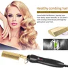 Leeons Electric Wet And Dry Hair Curler Hot Straightening Heating Iron Environmentally Gold Comb