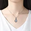 Chains Femmes Girls Prom Moonstones Colliers Cocktail Bijoux Gift High Quality Vintage Style Silver Color Pendant Collier 2095