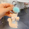 Breloki Moda Cute 3D Anime Brelok Keychain Wiewiórka Klucz Pierścień Prezent Dla Kobiet Dziewczyny Torba Wisiorek Pisanie Charms Łańcuchy Biżuteria Wholesal