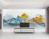 Beibehang Maßgeschneiderte moderne, leichte, luxuriöse Berg-Elch-Atmosphären-Stereo-TV-Hintergrund, goldener Baum-Tapetenpapier