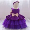 Abiti da ragazza Fascia per bambini Torta Abito estivo Nato Battesimo Principessa Matrimonio Festa di compleanno Battesimo per bambini Vestiti per bambina Vestidos