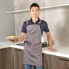 Aprons Sleeveless Adjustable Striped Chef Polyester Waterproof Apron Bib With Pockets Meet Various Height Requirements