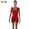 Dames Jumpsuits Rompertjes IUYB Zomer 2021 Sexy Dames Solid Plays Skinny Shorts Jonge O-hals Tank Mouw Leeftijd Reduction Playsuit MNL906