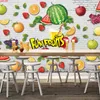 Carta da parati murale personalizzata 3D Anguria Uva Mela Fragola Negozio di frutta Poster Pittura murale Soggiorno Decorazione per bambinibuona qualità