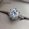 Anello Moissanite 1CT 2CT 3CT VVS Lab Diamond Test superato Gioielleria raffinata per le donne Regalo della festa nuziale Anelli a grappolo in vero argento sterling 925