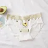 高品質アボカドブリーフ4ピース/ロットガールパンティーグリーン下着コットンランジェリー快適パンティ2456 Q2