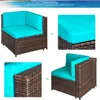 TOPMAX PATIO мебельные комплекты PE Rattan разрез садовый угловой диван набор 7 штук A35 A43