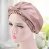 BeanieSkull Caps Silk Satin SleepCap Women Turban Elastic Head Scarf Hair Care Night Hat Chemo Sleeping Bonnet Beanie Cover Head8159734