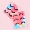 False Eyelash Natural Thick 3D Lashes Extension Slender Stem Full Strip Beauty Tool Chemical Fiber 3 Pair Fake Eyelashes