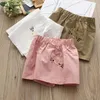 2 3 4 6 8 9 10 12 anni bambini moda cotone ricamo cartone animato tinta unita pantaloncini estivi per bambini neonate 210723