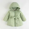 Koreanska Mode Kids Vinter Tjock Varm Barnklänning Coat Down Cotton-Padded Parka Jacket Girls Lång Ytterkläder Jackor Kläder H0909