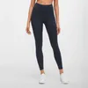 L-19108 Yoga Pants Gymkläder Kvinnor Naken Hög midja Höft Lyftande Elastisk löpning Fitness Sports Leggings