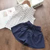 Conjuntos de roupas verão faculdade bebê meninas roupas conjunto manga curta camiseta shorts 2 pçs ternos roupa recém-nascido infantil