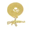 Gouden Iced Out Ak47 Hangketting voor heup Hip Hop Jewelry Cuban Link Chain -kettingen233J Cuban Link Chain