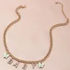 Vintage acrylique papillon tour de cou pendentif collier mode femmes lettre or chaîne colliers bijoux fête cadeau