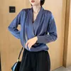 Womens Tops and Blouses Mode V-hals Office Dames Tops Blouses Vrouw Lange Mouw Chiffon Blouse Women Shirts Blusas C228 210602
