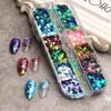 12 Kolor Lustro Świecący Sześciokąt Kształt Paznokci Cekiny Paillette Mix Nails Holographic Laser Glitter 3D Płatki Akcesoria Art