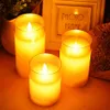 Flameless Led Wax Candle With Amber Color Glass For Home Decor., Wedding/Christmas/Holiday Light Decorative,Lovely Table Led 210702