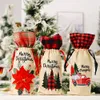 Christmas Plaid Red Wine Bottle Cover Flower Car Red Wine Bag Christmas Champagne Bottle Cover Christmas Wine Bottle Decoration w-00825