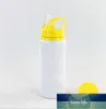 Süblimasyon su şişeleri emme spor su ısıtıcısı alüminyum boşluklar renkler şişe 600 ml beyaz kapak bardakları saman deniz taşımacılığı ile OWB6894 fabrika fiyat uzman tasarım