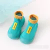 First Walkers Kids Anti-Slip Shoes Baby Booties Girl Fashion Toddler Walker Cotton Letter Socks Born Lovely