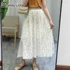 SURMIITRO Midi Langer Rock Frauen Für Sommer Mode Baumwolle Blumendruck Koreanischen Stil Hohe Taille Mittellangen Rock Weibliche 210712