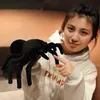 30~120cm Like Real Black Spider Short Plush Animal Stuffed Doll Creative Sofa Office Decor Plushie Boyfriend Girlfriend Gift Y211119