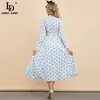 Été piste bohême vacances robe femmes à manches longues à volants élégant imprimé à rayures florales femme Midi 210522