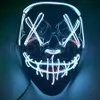 Halloween-Maske mit LED-Leuchten, lustige Masken, The Purge, Wahljahr, tolles Festival, Cosplay, Kostümzubehör, Party-Maske, Seeversand DHS26