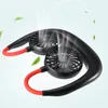 Fãs de pescoço pendurado USB Recarregável Band Ging Ging Dual Refrigeing Mini Fan Sport de 360 ​​graus girando com embalagem de caixa