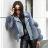 Зимняя мода женские реальные меховые пальто с подлинной овчиной кожа вся кожа натуральный меховой куртку роскошные вовремя 21112
