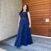 Marineblaue Kleider für die Brautmutter in Übergröße, Illusion, Juwelenausschnitt, kurzärmeliges Mutterkleid, formelle Hochzeitskleider für Gäste