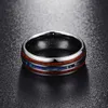 Nuncad US Size 8mm Hawaiian Koa Wood and Abalone Shell Tungsten Carbide Rings Wedding Bands for Men Comfort Fit 514 2107015838868