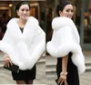 165x55 cm vrouwen bont schouderomslag bruids sjaals cape wit zwarte faux bruiloft schouderophalige jas