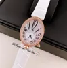 Reine de Naples 8918BB Swiss Quartz Womens horloge Rose Gold Diamonds Bezel Mop Dial Arabische Markers Wit Lederen Dames Horloges Puretime F2D4