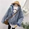 Vintage jeans jacka lösa bat ärm höst streetwear hajuku denim jackor plus storlek kvinnor grundläggande kappa 210531