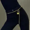 Cinture da donna moda cintura dorata catena gonna abbinata jeans gancio di lusso ciondolo abito in lega a vita alta X317