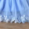 Весна осень кружева сращивание сплавного рукава девушка вечеринка Princess платье цветок детская одежда детские платья 210528