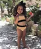 Trajes de baño de alta calidad para niños, conjunto de Bikini a cuadros de una pieza, trajes de baño de playa de verano para niñas, trajes de baño para niños, ropa de diseñadores