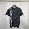 21SS Designers Tee Pastel Säsong Naiv Lattice Jacquard Weave Mens Womens T-shirts Brandman Akvarell Man Paris Fashion T-shirt Kortärmad Luxurys Tshirts Black