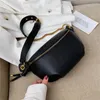 Midjepåsar Fashion Simple Beige Fanny Pack för kvinnor Solid Color Pu Leather Belt Chest Sling Crossbody Summer 20211260454