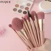 Make-up borstels fuque 11 stks roze set soft haar poeder fundering wenkbrauw oogschaduw blush make-up schoonheid cosmest tools kit 2021