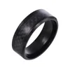 Fashion Stainless Steel Carbon Fiber Ring For Men Women Couple Black Silver Color Male Jewelry Accessories Cluster Rings