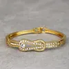 Elegante set di braccialetti con fiocco in cristallo africano per le donne, colore oro, gioielli da sposa algerini, regalo nuziale 2021