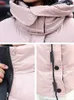 Kvinnors Vinterjacka Kvinnor Parkas Tjockt Bomull Varmtrock Koreanska Streetwear Hoodies Lång svart jacka för kvinnor 210819