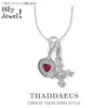 Chains Charm Necklace Red Heart Iconic Cross,2021 Winter Fashion Jewelry 925 Sterling Silver Bijoux Elaborate Gift For Women1